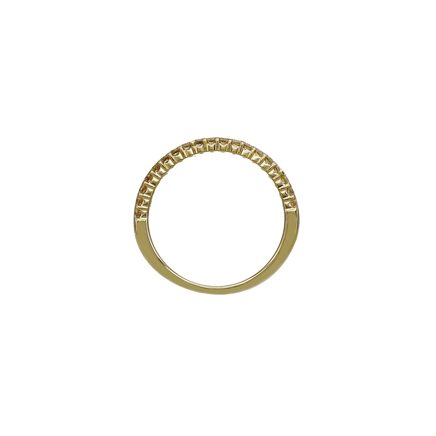 14k Yellow Gold Baguette & Round Diamond Wedding Band