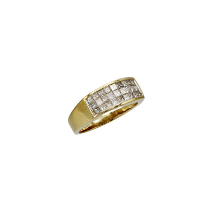 14k Yellow Gold Princess-Cut Invisible Setting Diamond Wedding Band