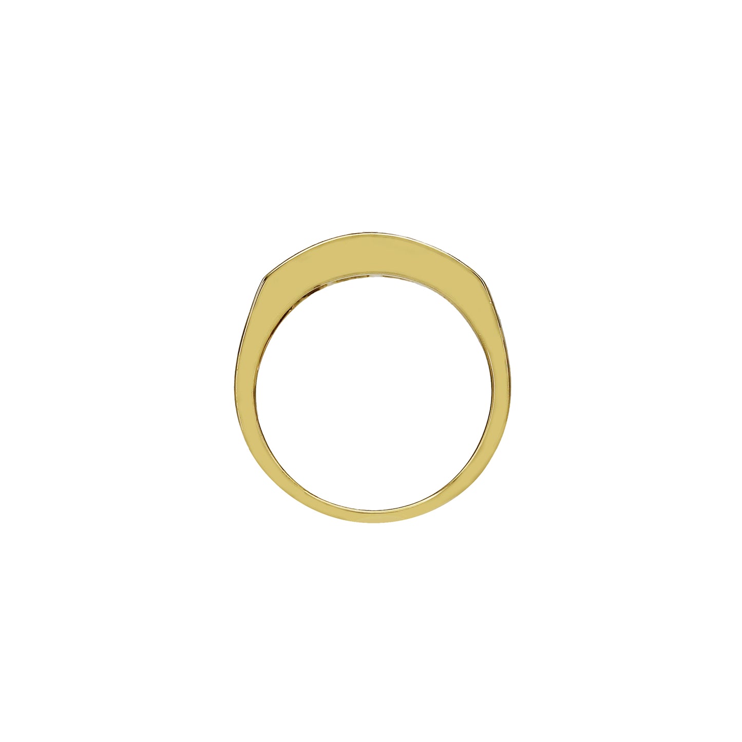 14k Yellow Gold Princess-Cut Invisible Setting Diamond Wedding Band