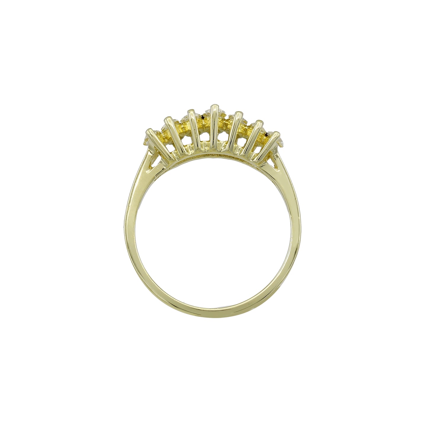 14k Yellow Gold 7-Stone Marquise Shaped Diamond Wedding Band