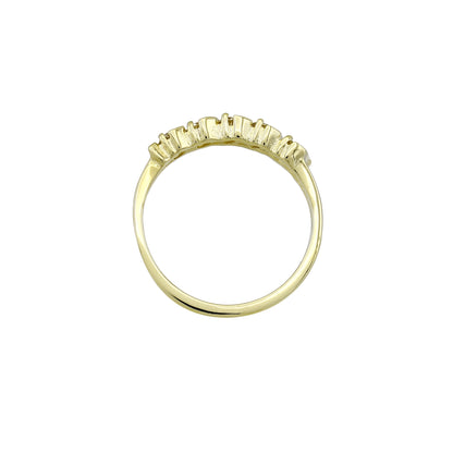 14k Yellow Gold S-Wave 5-Stone Diamond Wedding Band