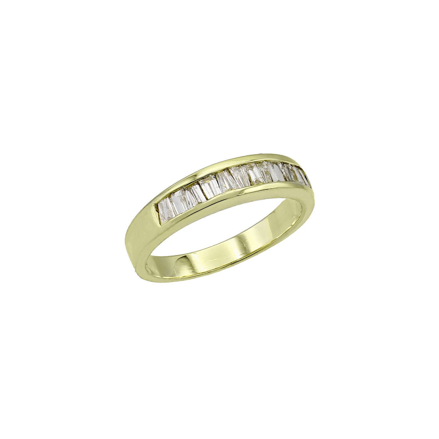 14k Yellow Gold Channel Setting Baguette Diamond Wedding Band