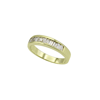 14k Yellow Gold Channel Setting Baguette Diamond Wedding Band