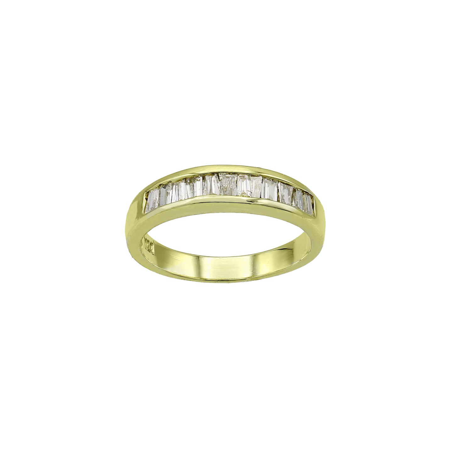 14k Yellow Gold Channel Setting Baguette Diamond Wedding Band