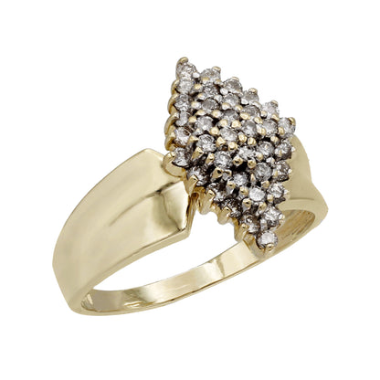 14k Yellow Gold Diamond Pyramid Cluster Setting Style Ring - 0.36ct TDW