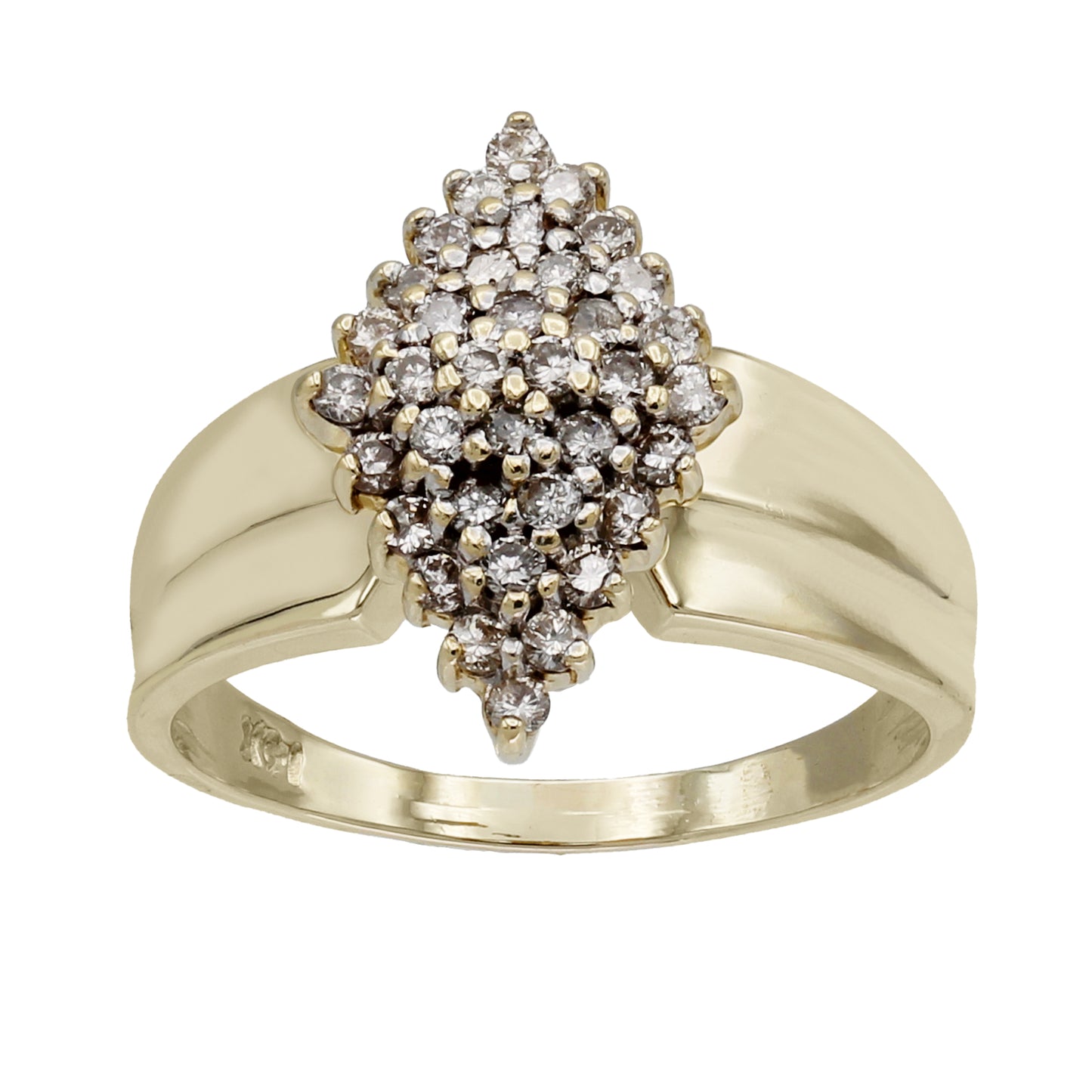 14k Yellow Gold Diamond Pyramid Cluster Setting Style Ring - 0.36ct TDW