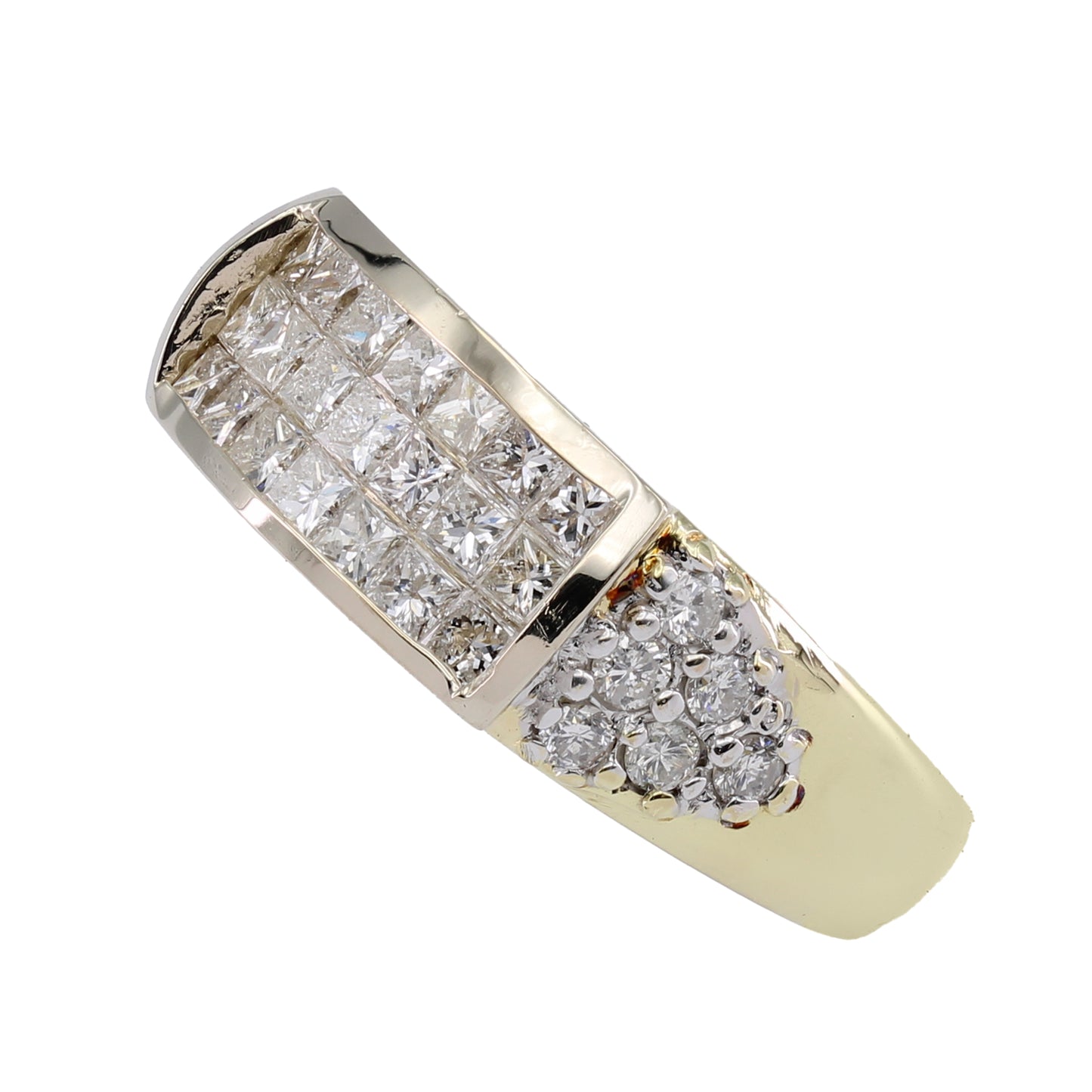 18k Yellow Gold Princess-Cut Invisible-Set Diamond Ring - 1.95ct TDW