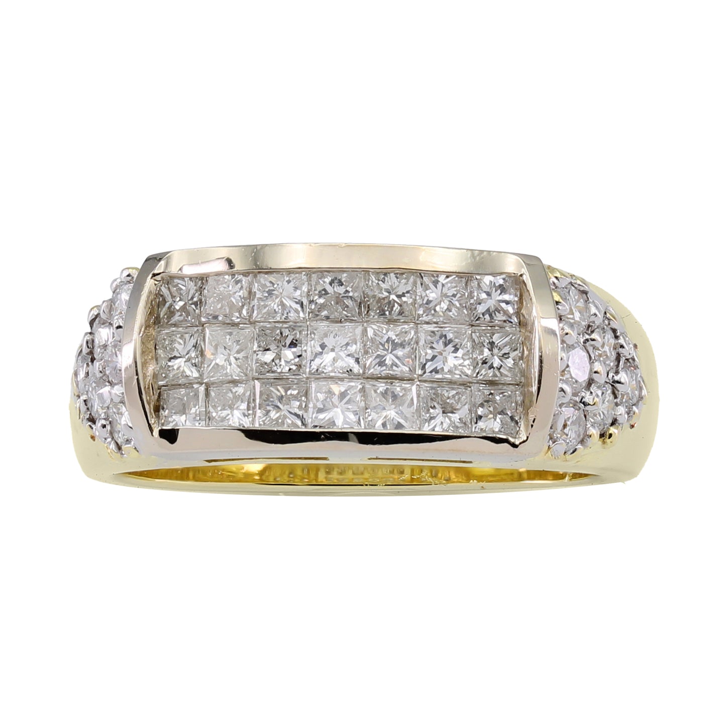 18k Yellow Gold Princess-Cut Invisible-Set Diamond Ring - 1.95ct TDW