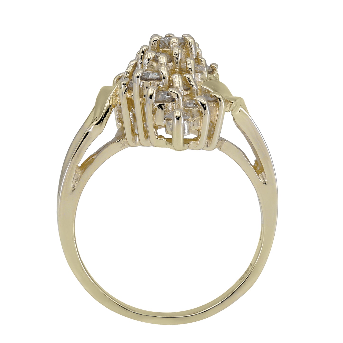 14k Yellow Gold Diamond Cocktail Style Ring - 0.63ct TDW