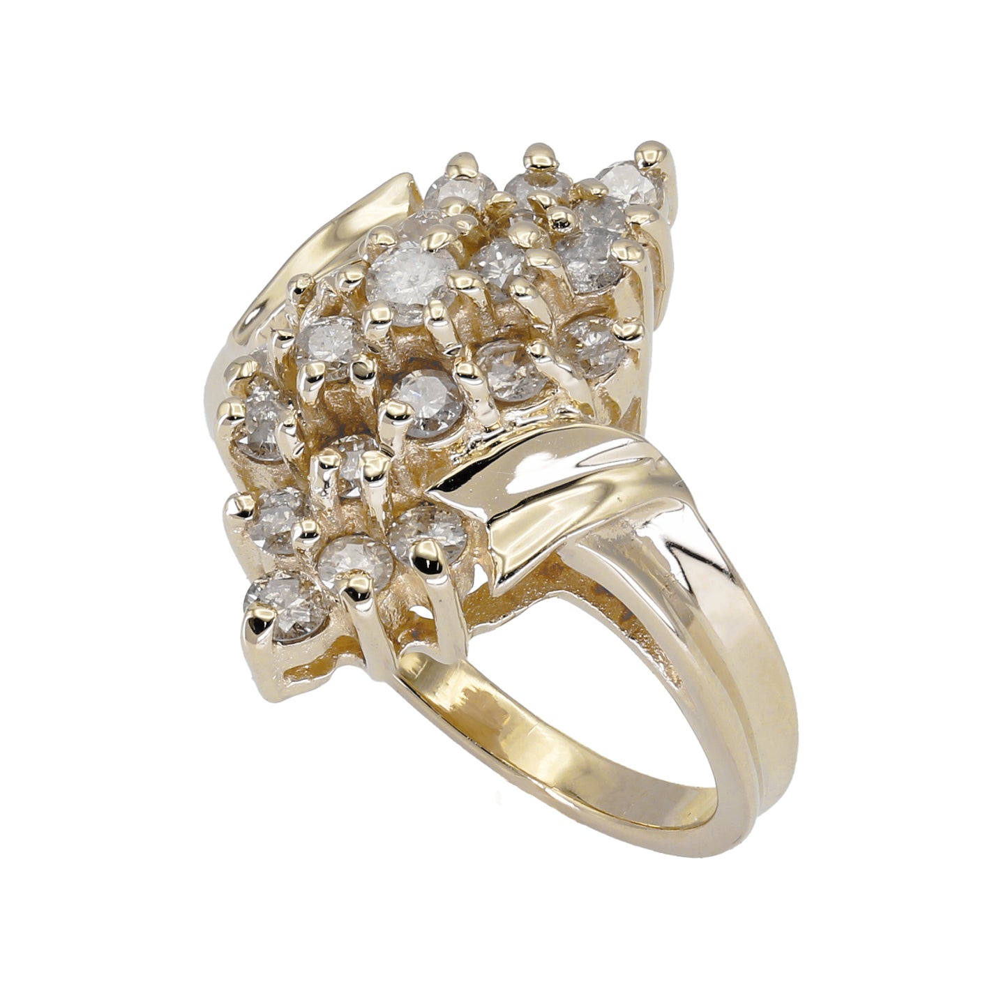 14k Yellow Gold Diamond Cocktail Style Ring - 0.63ct TDW