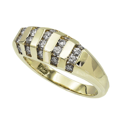 14k Yellow Gold Channel-Set 5-Row Diamond Band Style Ring - 0.60ct TDW