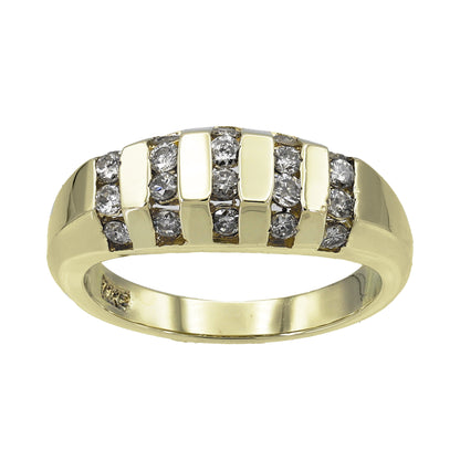 14k Yellow Gold Channel-Set 5-Row Diamond Band Style Ring - 0.60ct TDW