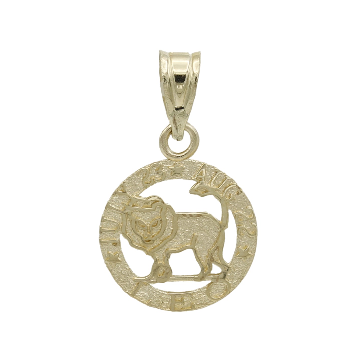 14k Yellow Gold Leo Zodiac Charm - July 23 - Aug 22