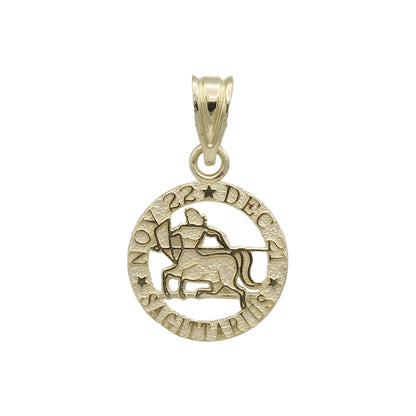 14k Yellow Gold Sagittarius Zodiac Charm - Nov 22 - Dec 21