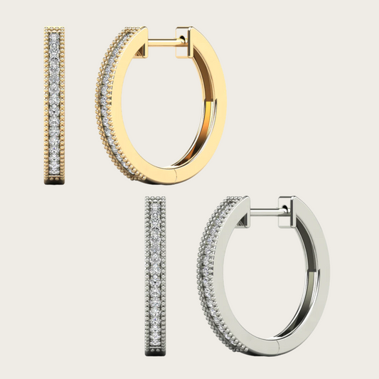 14k Gold Diamond Huggie Earrings - 0.13ct TDW