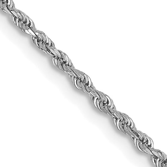 14k White Diamond-Cut Rope Chains - 1.50 mm