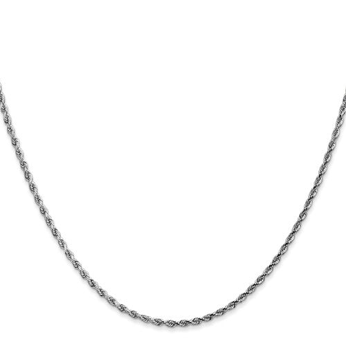 14k White Diamond-Cut Rope Chains - 1.75 mm