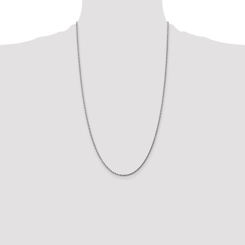 14k White Diamond-Cut Rope Chains - 1.75 mm