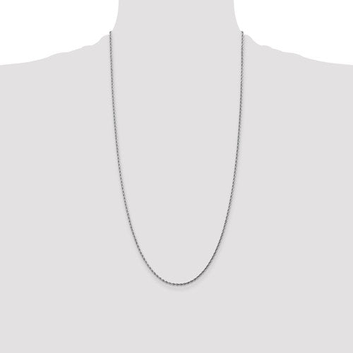 14k White Diamond-Cut Rope Chains - 1.75 mm