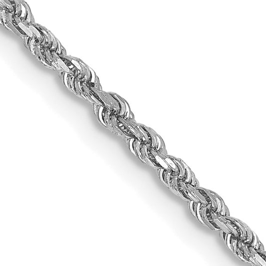 14k White Diamond-Cut Rope Chains - 1.75 mm