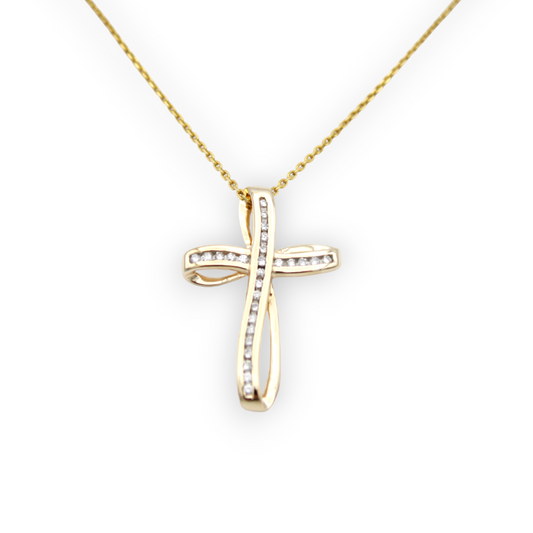 10k Diamond Cross Pendant