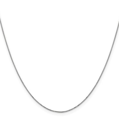 14k White Box Link Chain - 0.50 mm