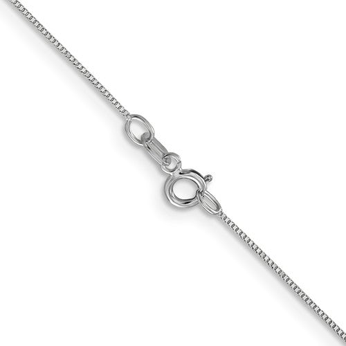 14k White Box Link Chain - 0.50 mm