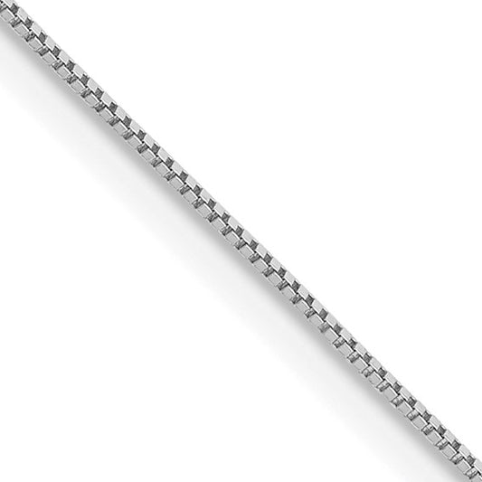 14k White Box Link Chain - 0.50 mm
