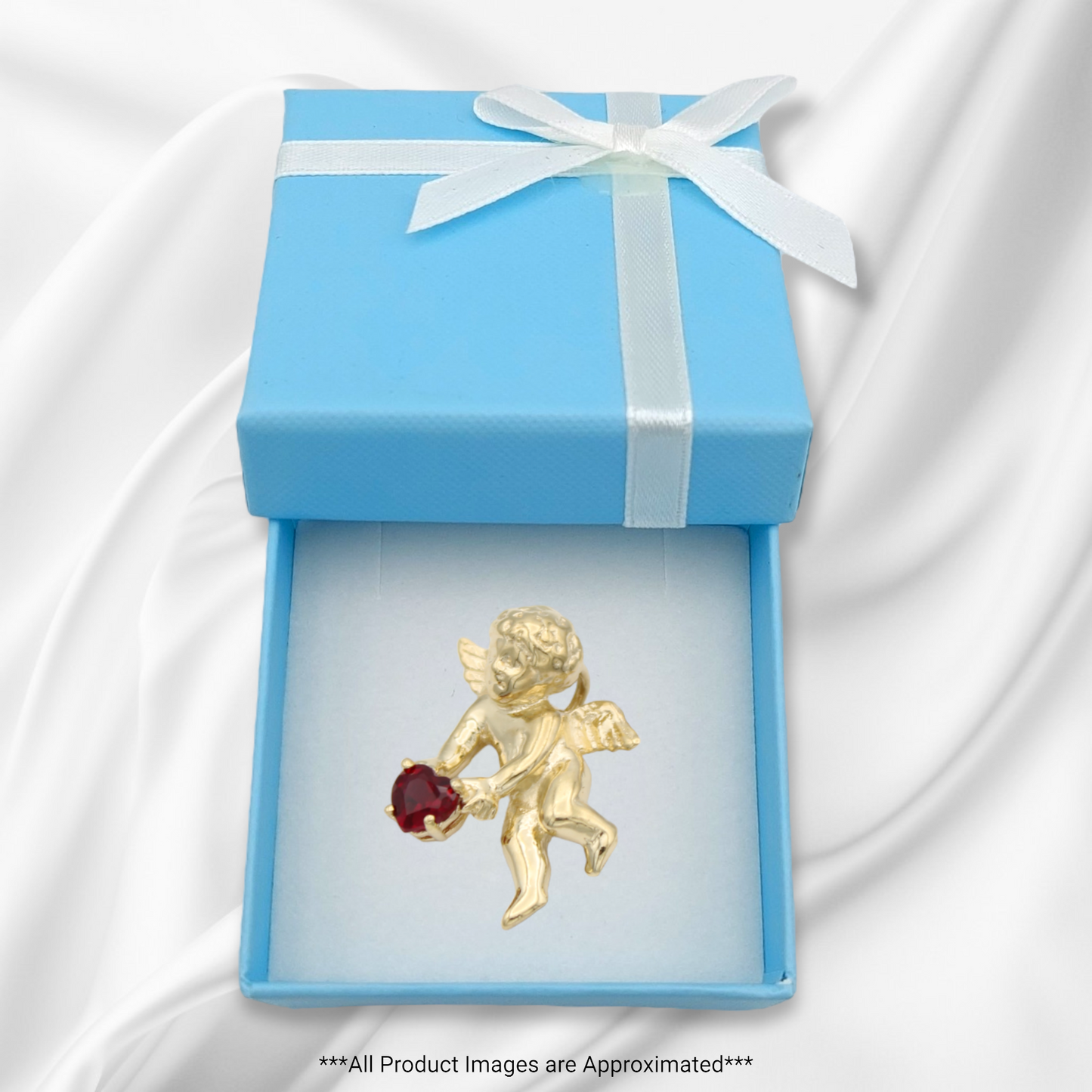 14k Birthstone Angel Charm