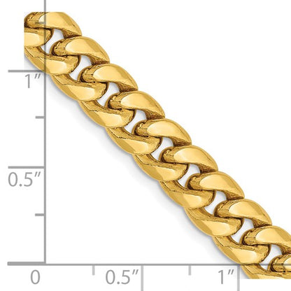 14k Semi-Solid Miami Cuban Link Chains - 7.30 mm