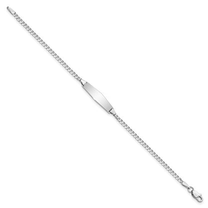 14k White Curb Link Baby ID Bracelet