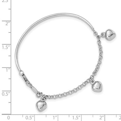 14k Dangle Heart Baby Bracelet