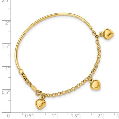 14k Dangle Heart Baby Bracelet