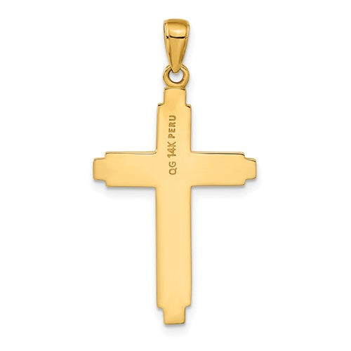 14k Polished Milgrain Cross