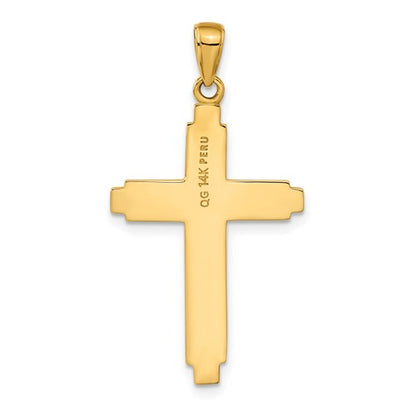 14k Polished Milgrain Cross