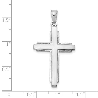 14k Polished Milgrain Cross