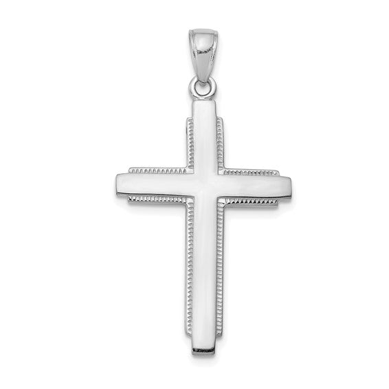 14k Polished Milgrain Cross