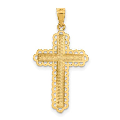 14k Two-Tone Cross Pendant