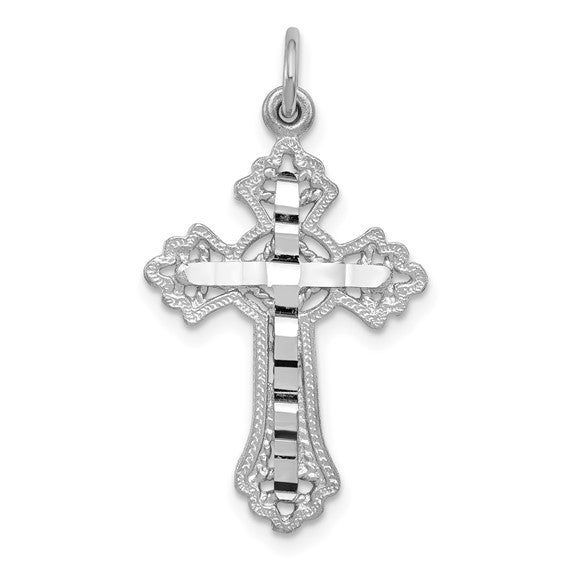 14k White Cross Pendant