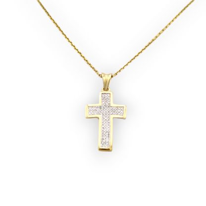 14k Diamond Cross Pendant