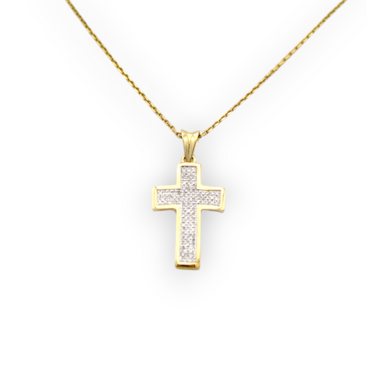 14k Diamond Cross Pendant