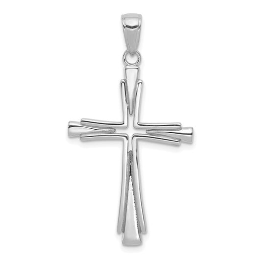 14k White Cross Pendant