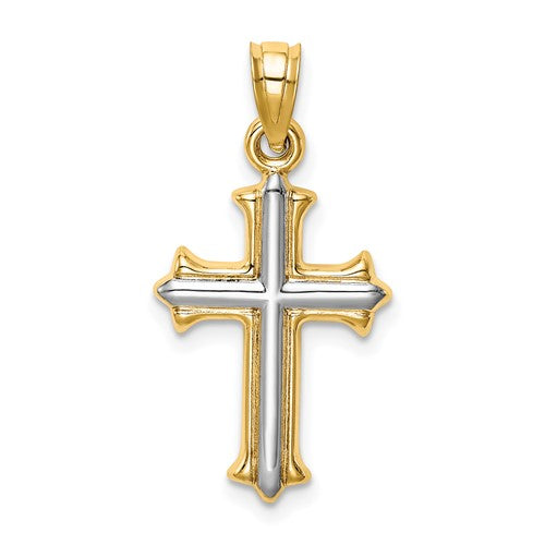 14k Two-Tone Cross Pendant