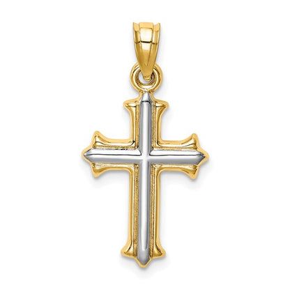 14k Two-Tone Cross Pendant