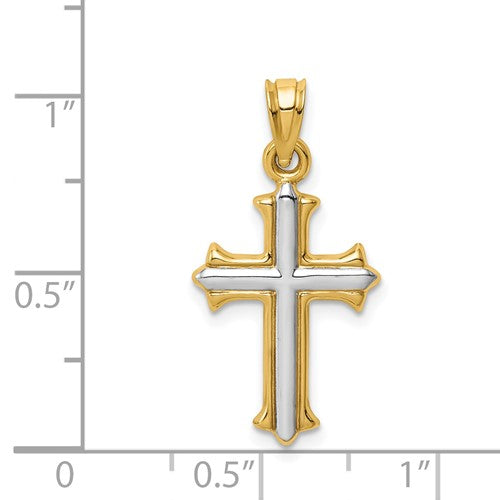 14k Two-Tone Cross Pendant