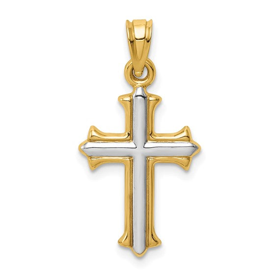 14k Two-Tone Cross Pendant