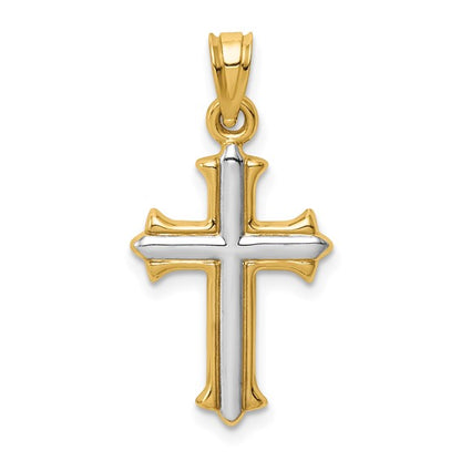 14k Two-Tone Cross Pendant