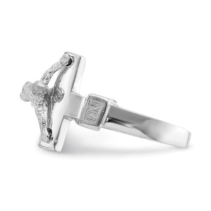 14k White Crucifix Ring