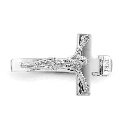 14k White Crucifix Ring