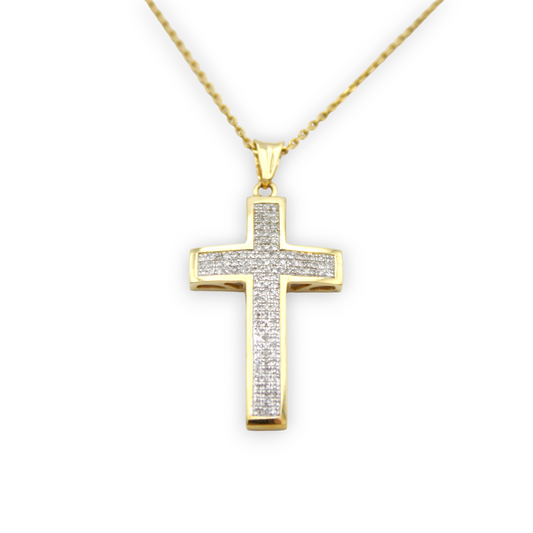 14k Diamond Cross Pendant